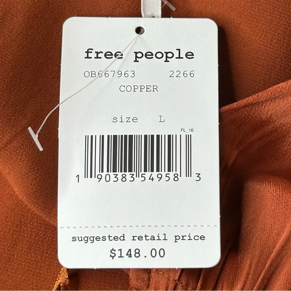 Free People Love and Feeling Midi Dress Copper Large NWT